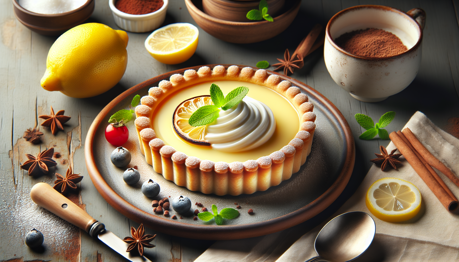 crostata con crema al limone